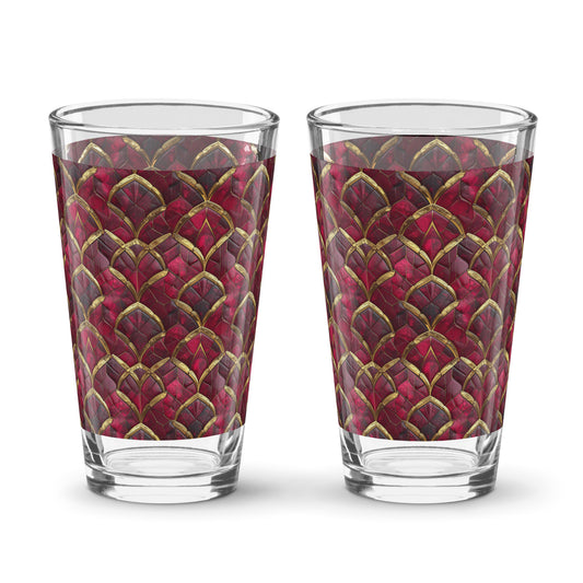 Crimson Jewels Pint Beer Glass