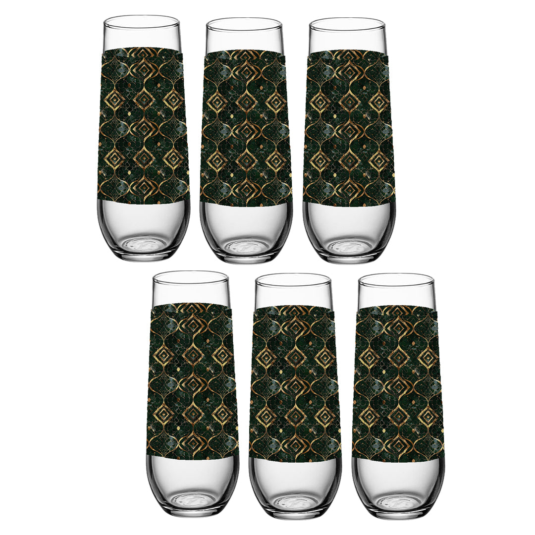 Malachite Enigma Stemless Champagne Glass