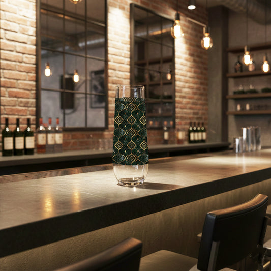 Malachite Enigma Stemless Champagne Glass