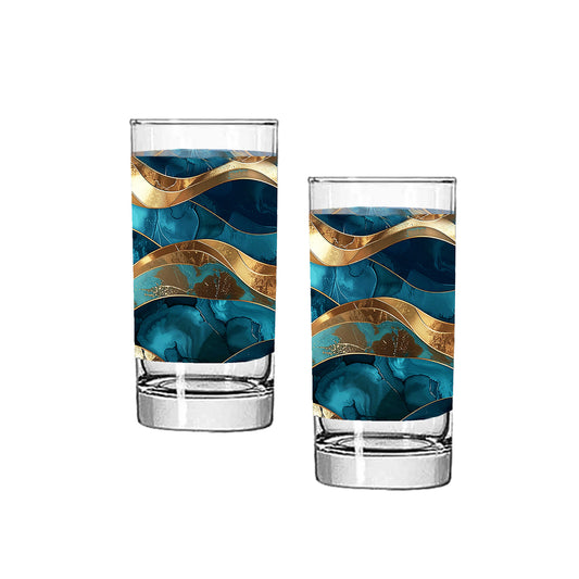 Opulent Teal Highball Glass