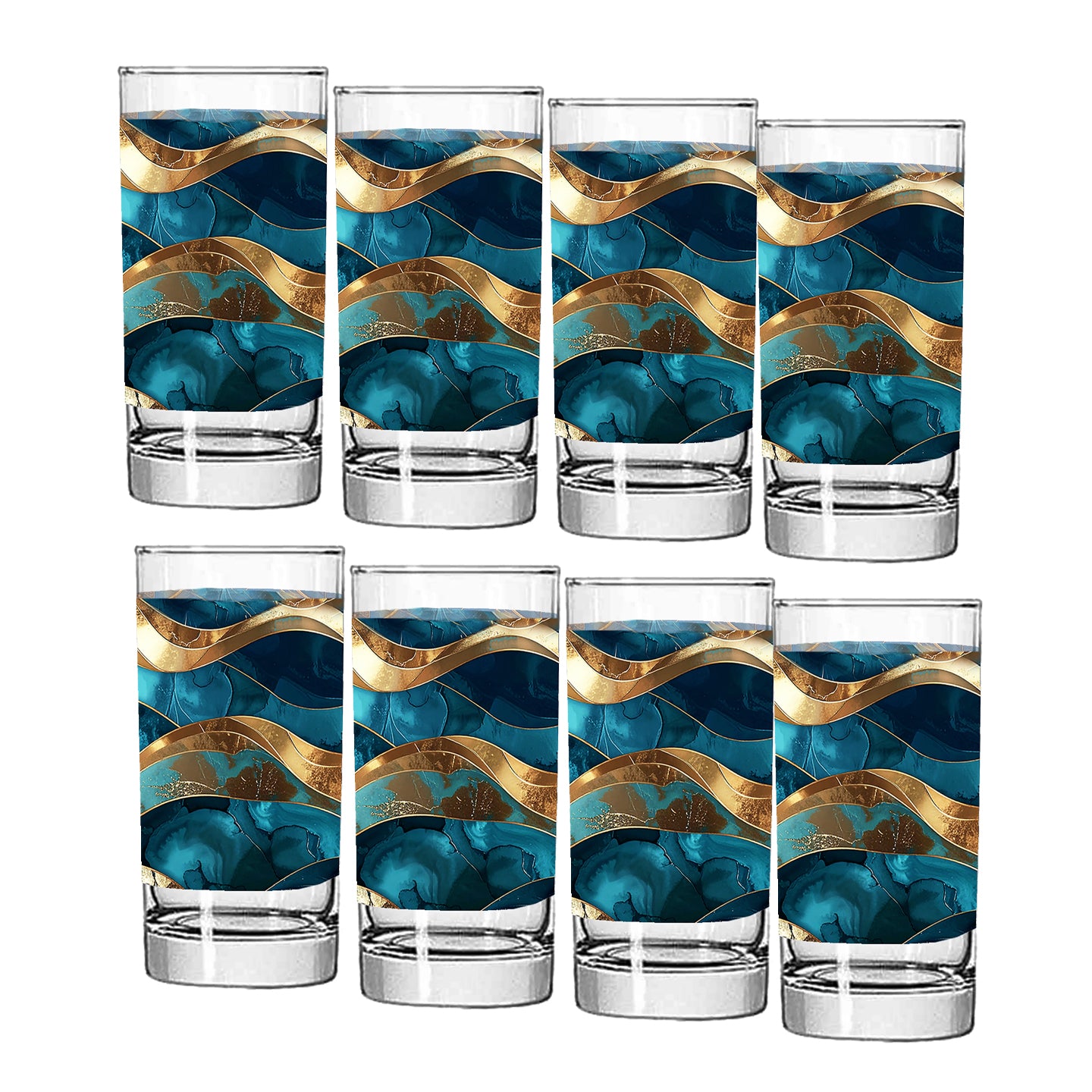 Opulent Teal Highball Glass