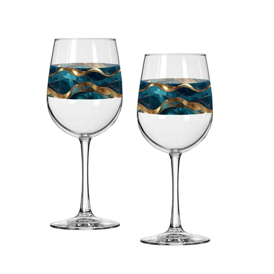 Opulent Teal Tall Wine Glass