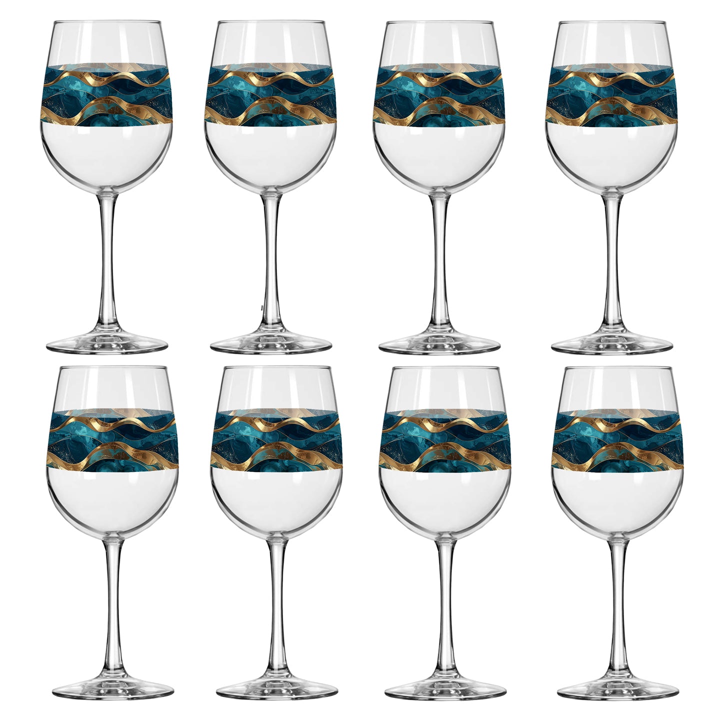 Opulent Teal Tall Wine Glass | Signature Design