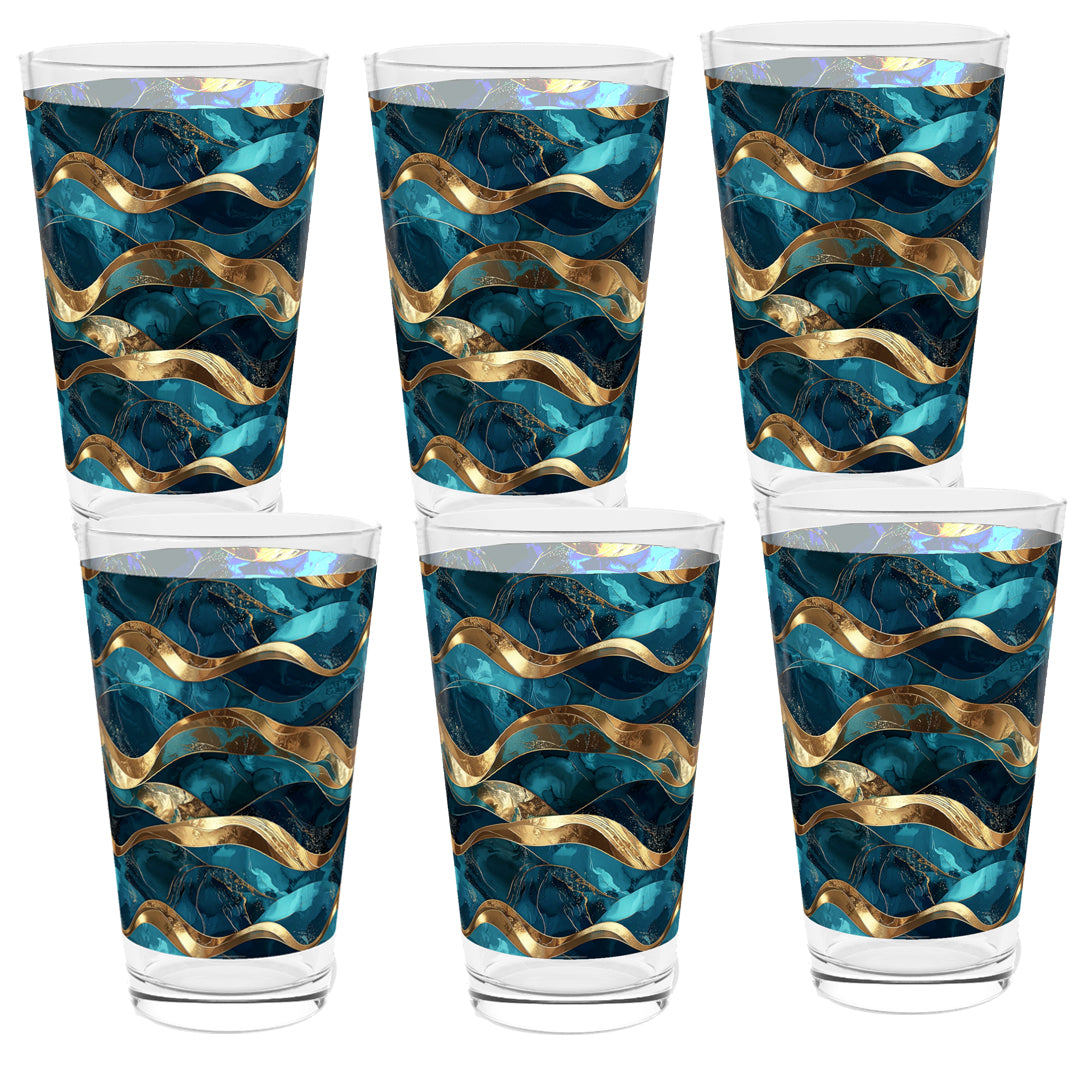 Opulent Teal Pint Beer Glass | Signature Design