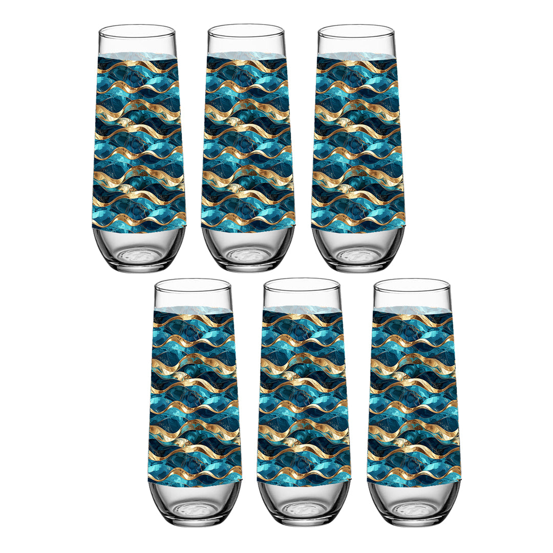 Opulent Teal Stemless Champagne Glass