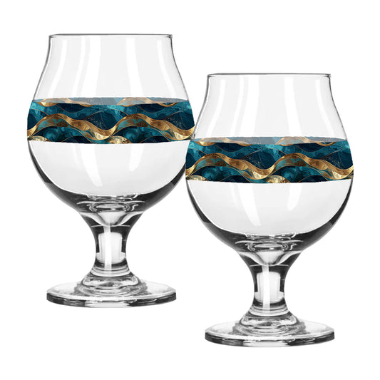 Opulent Teal Belgian Beer Glass
