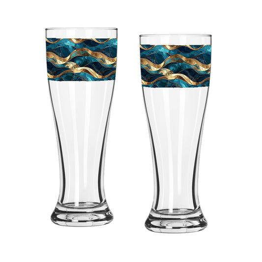Opulent Teal Pilsner Beer Glass