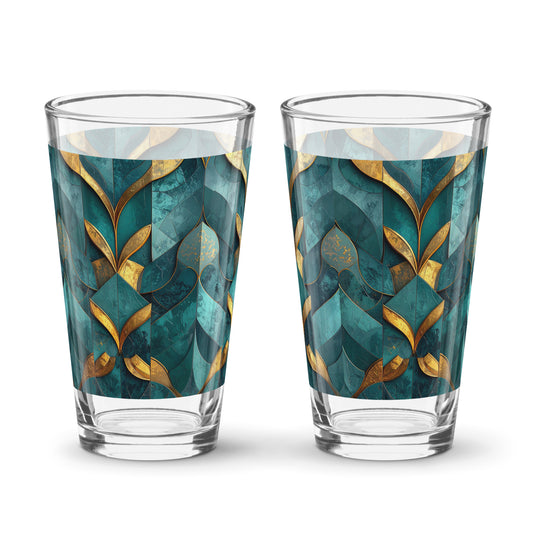 Gilded Patina Pint Beer Glass