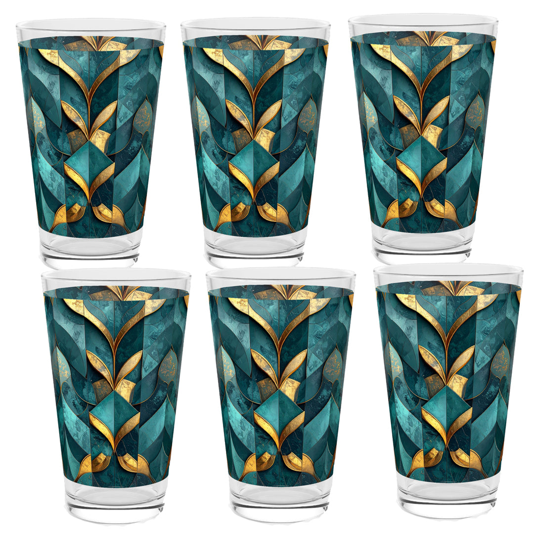 Gilded Patina Pint Beer Glass