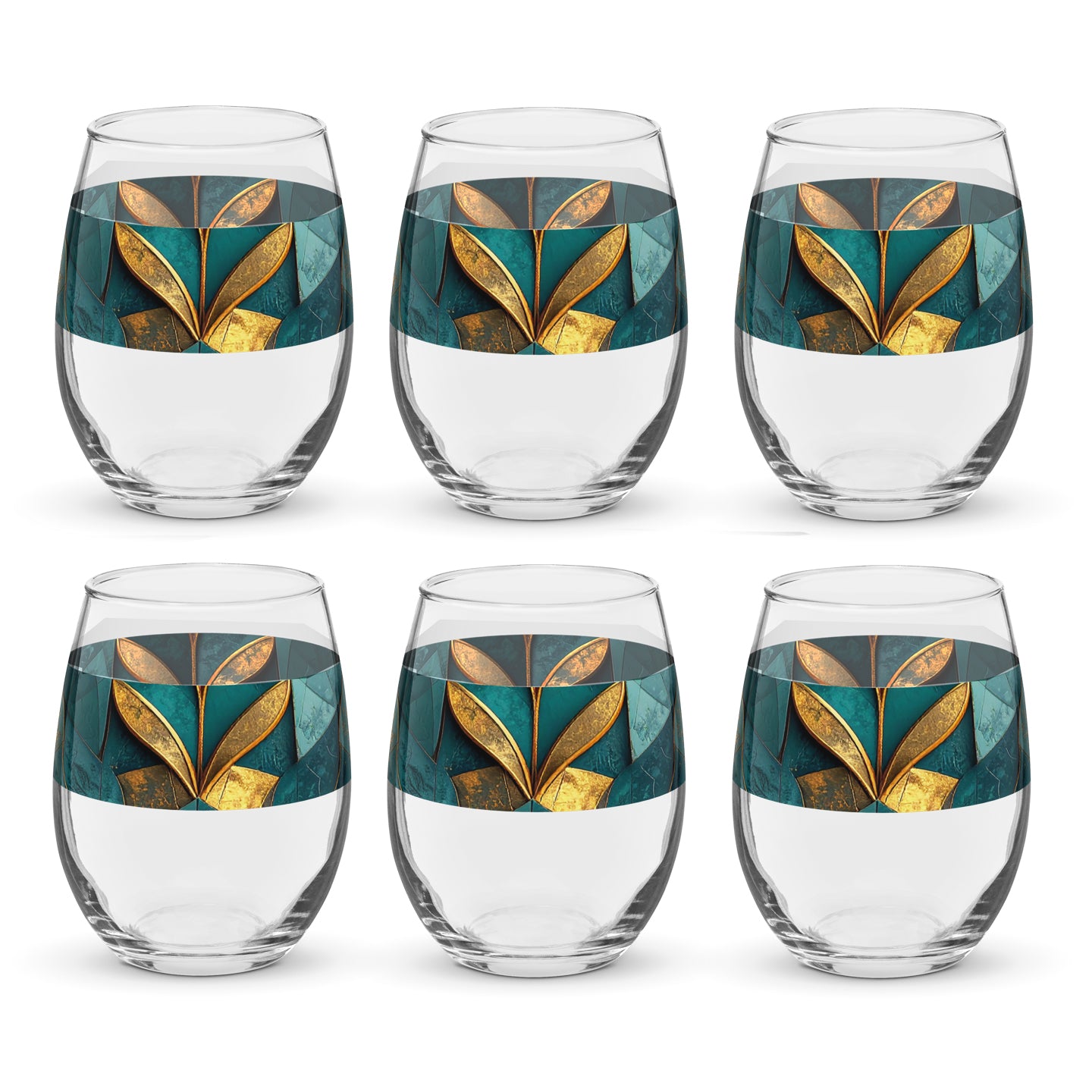 Gilded Patina Stemless Wine Glass