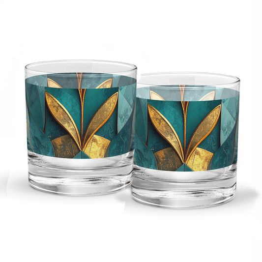 Gilded Patina Rocks Glass