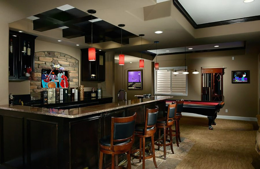 home speakeasy bar in a basement