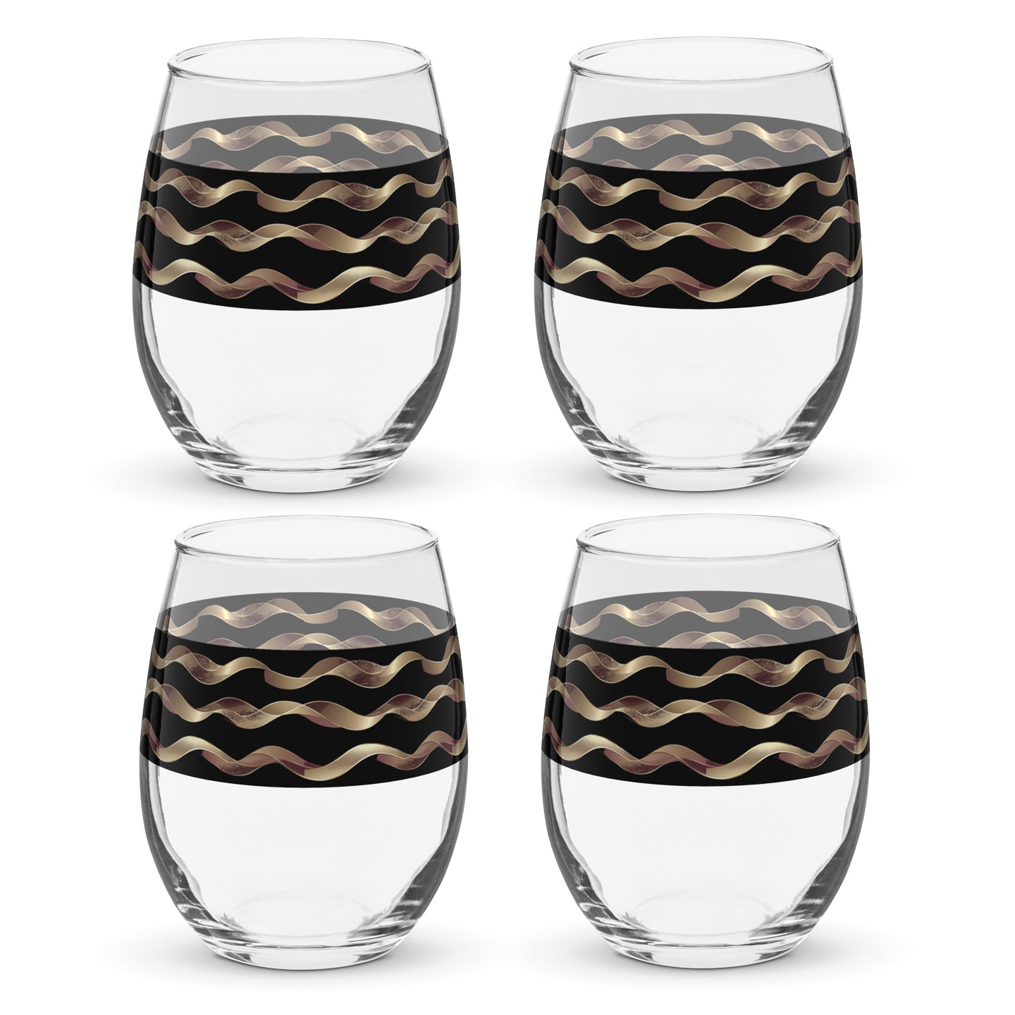 Liquid Gold Stemless Wine Glass | Signature Design