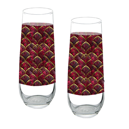 Crimson Jewels Stemless Champagne Glass | Signature Design