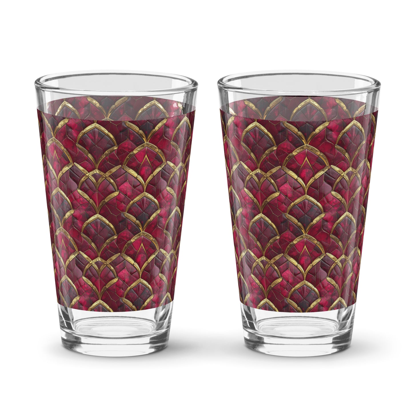 Crimson Jewels Pint Beer Glass