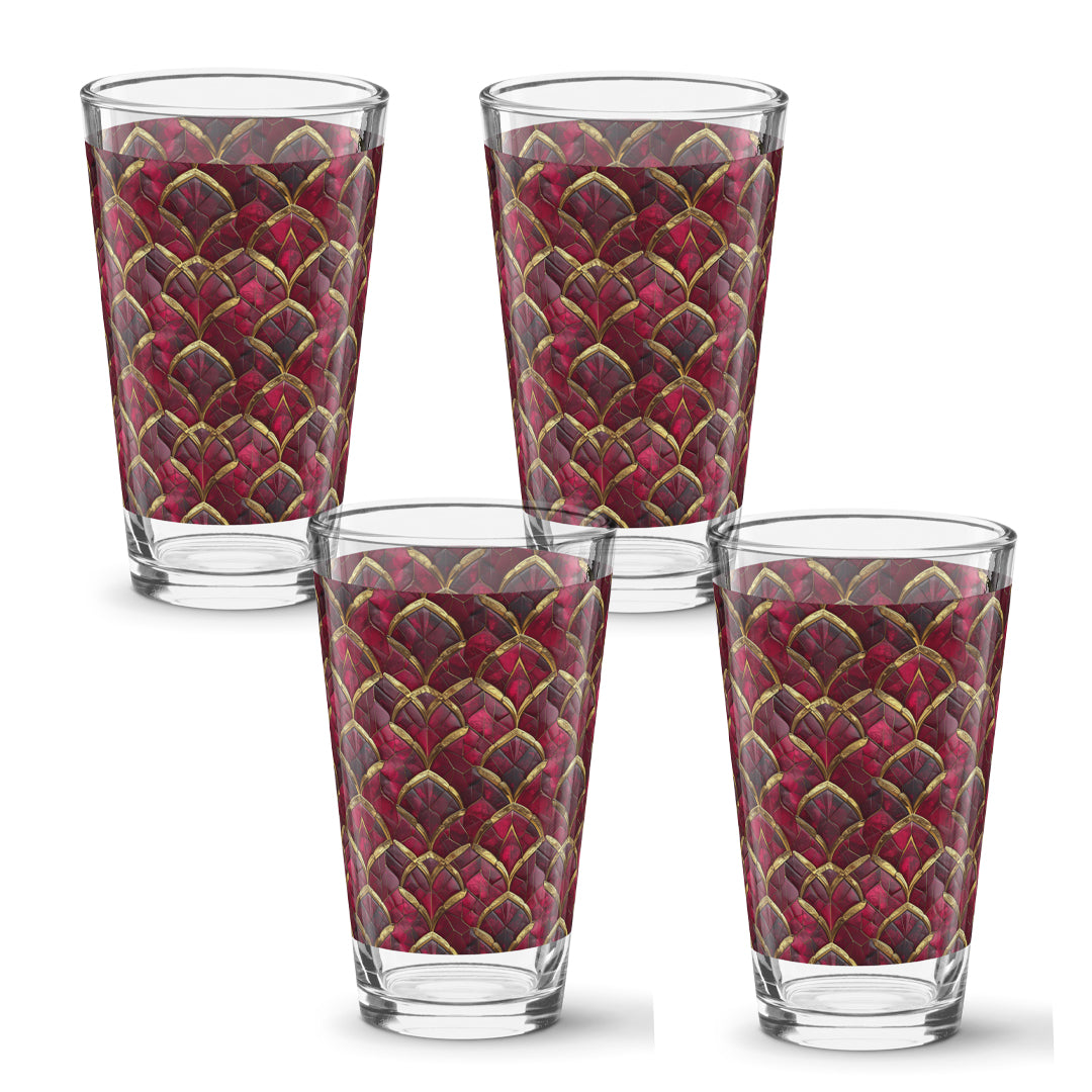 Crimson Jewels Pint Beer Glass