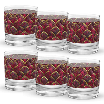 Crimson Jewels Rocks Glass