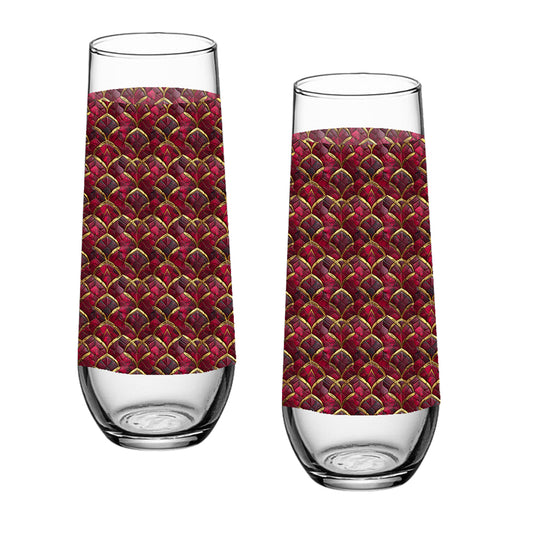 Crimson Jewels Stemless Champagne Glasss