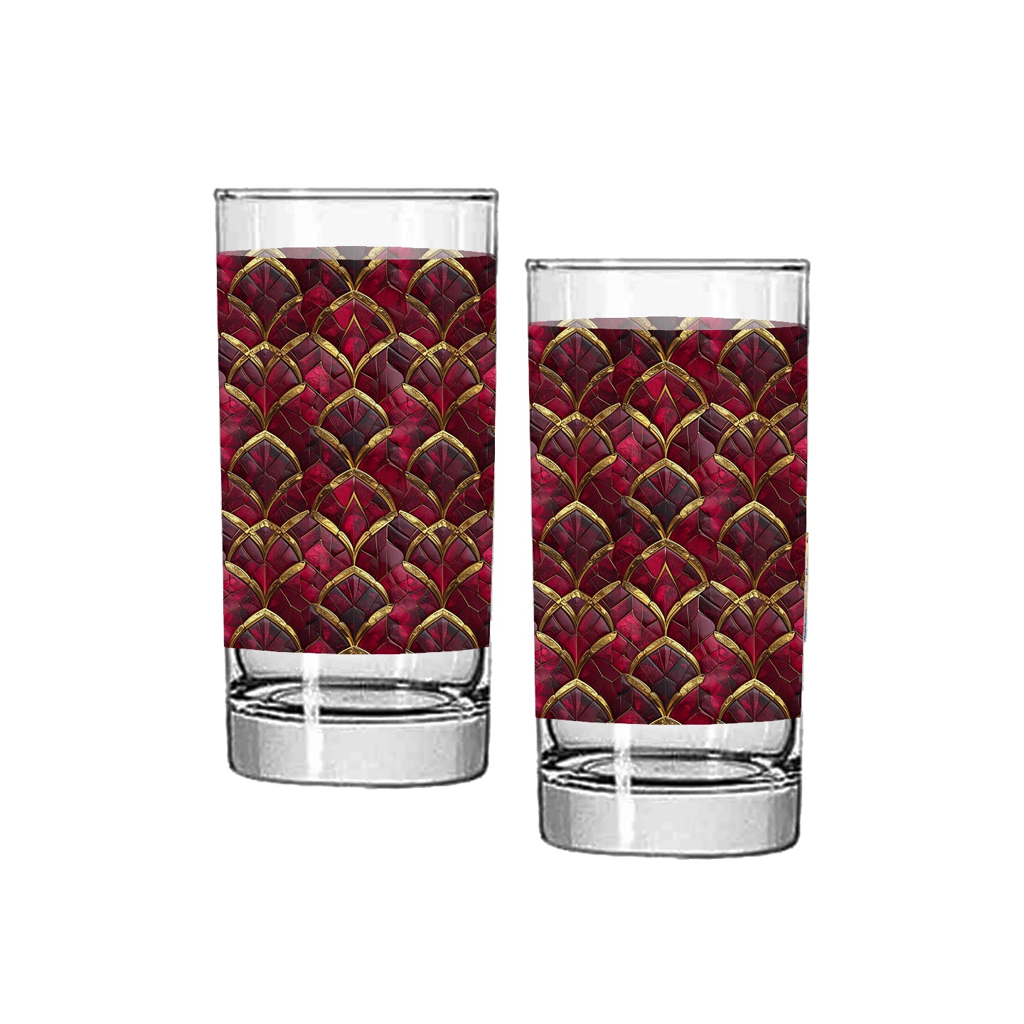 Crimson Jewels Highball Glass