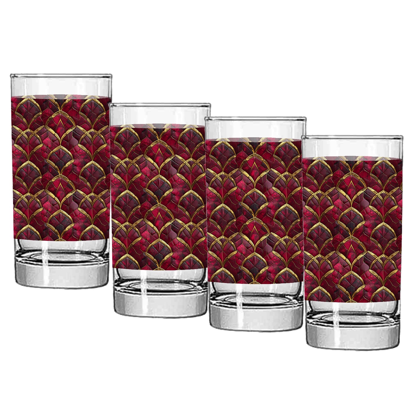 Crimson Jewels Highball Glass
