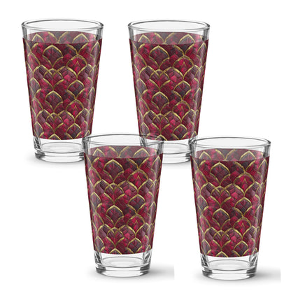 Crimson Jewels Pint Beer Glass