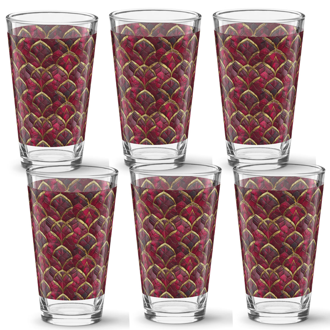 Crimson Jewels Pint Beer Glass
