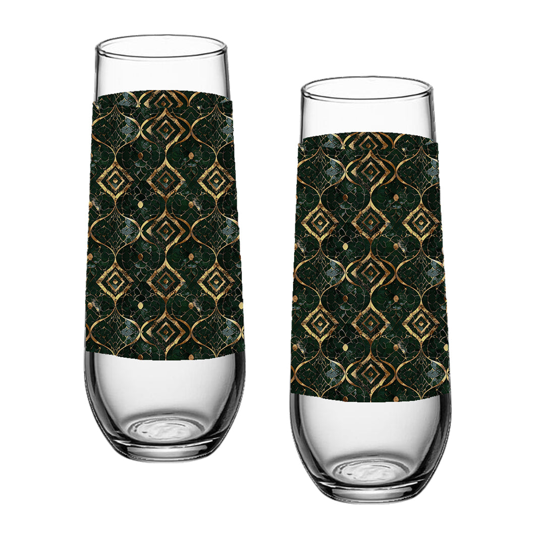 Malachite Enigma Stemless Champagne Glass
