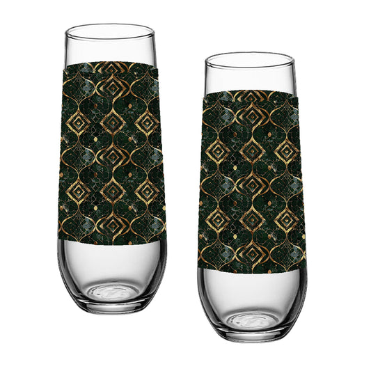Malachite Enigma Stemless Champagne Glass