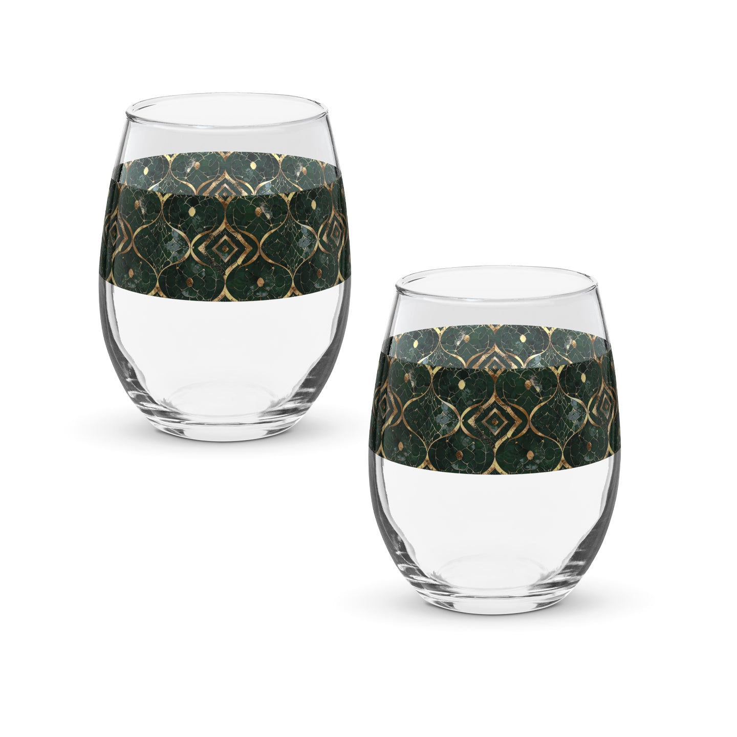Malachite Enigma Stemless Wine Glass