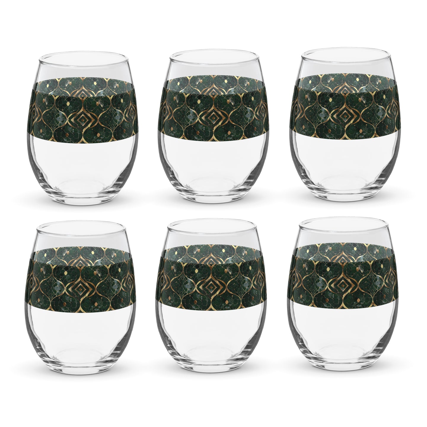 Malachite Enigma Stemless Wine Glass