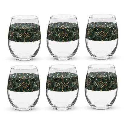 Malachite Enigma Stemless Wine Glass