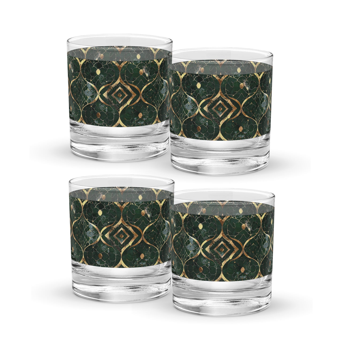 Malachite Enigma Rocks Glass