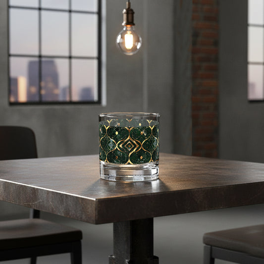 Malachite Enigma Rocks Glass