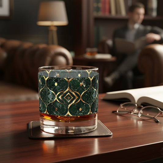 Malachite Enigma Rocks Glass