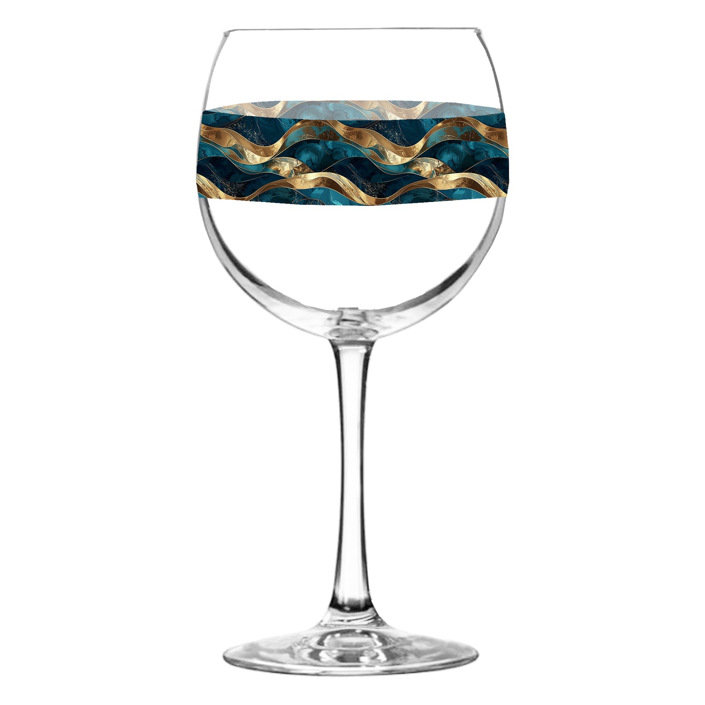 Opulent Teal Balloon Wine Glass | Signature Design