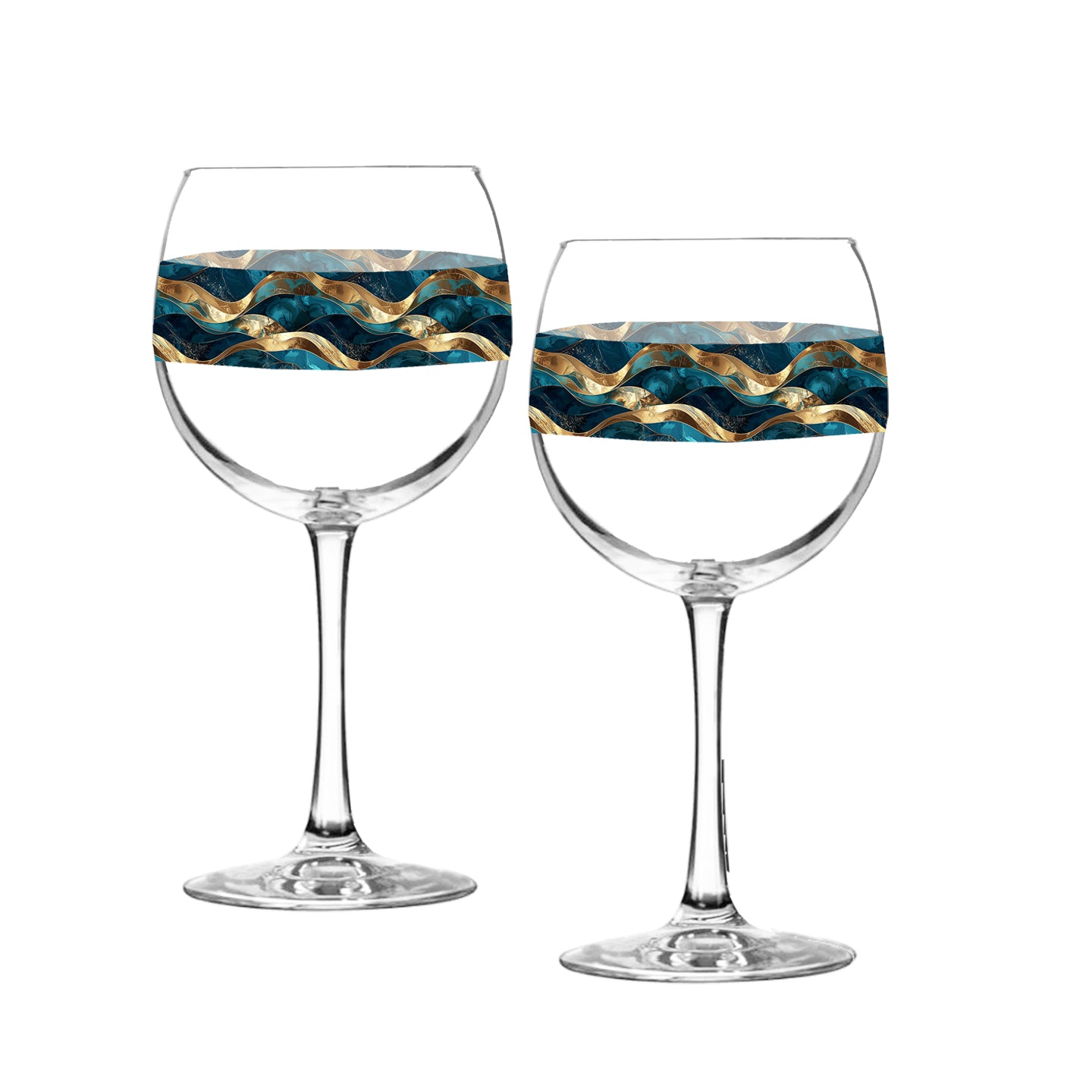 Opulent Teal Balloon Wine Glass | Signature Design