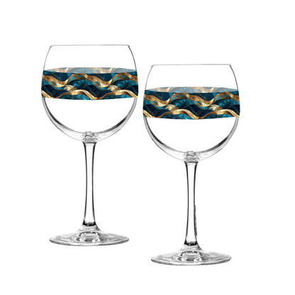 Opulent Teal Balloon Wine Glass | Signature Design