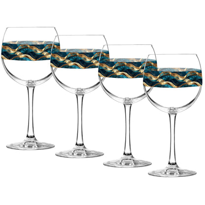 Opulent Teal Balloon Wine Glass | Signature Design