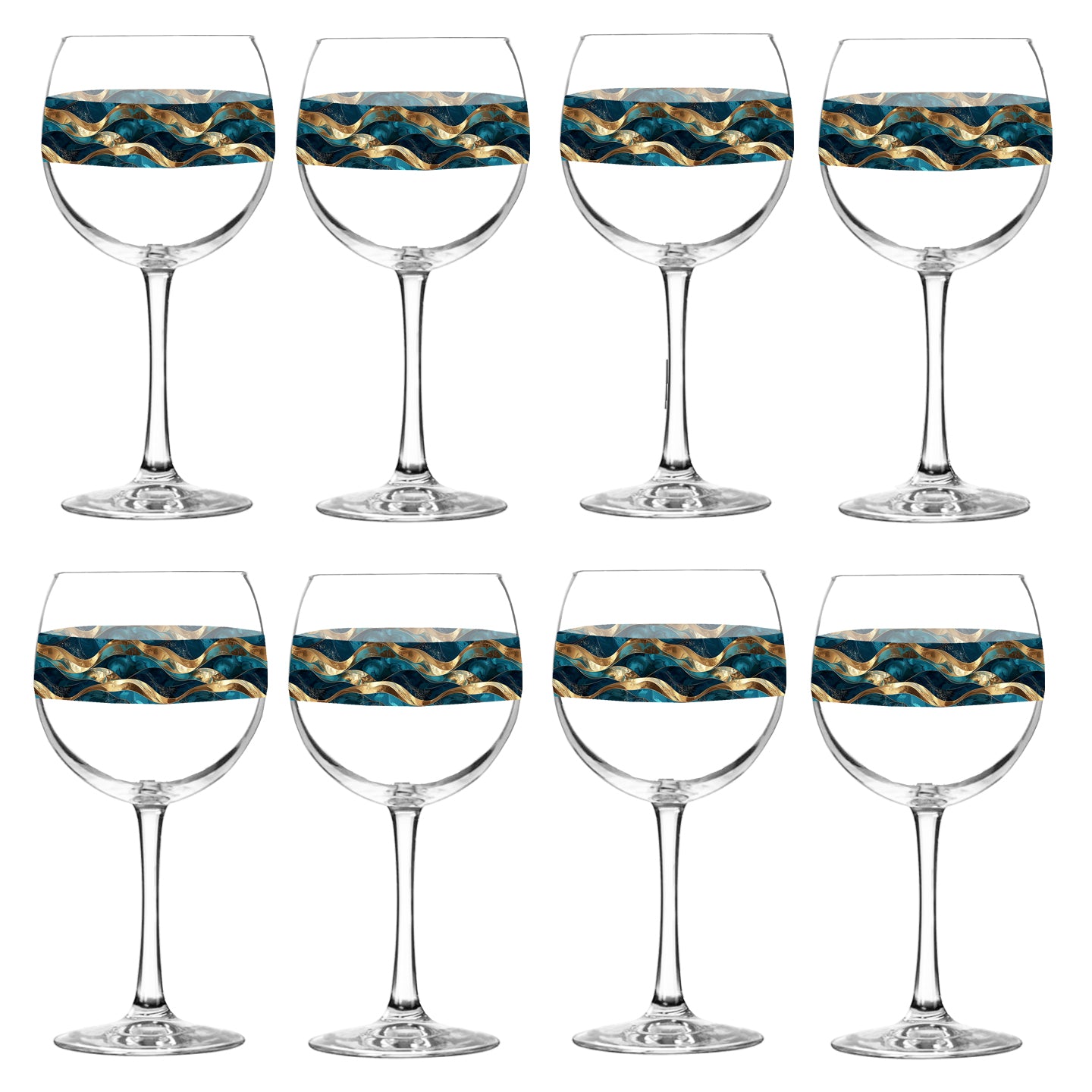 Opulent Teal Balloon Wine Glass | Signature Design