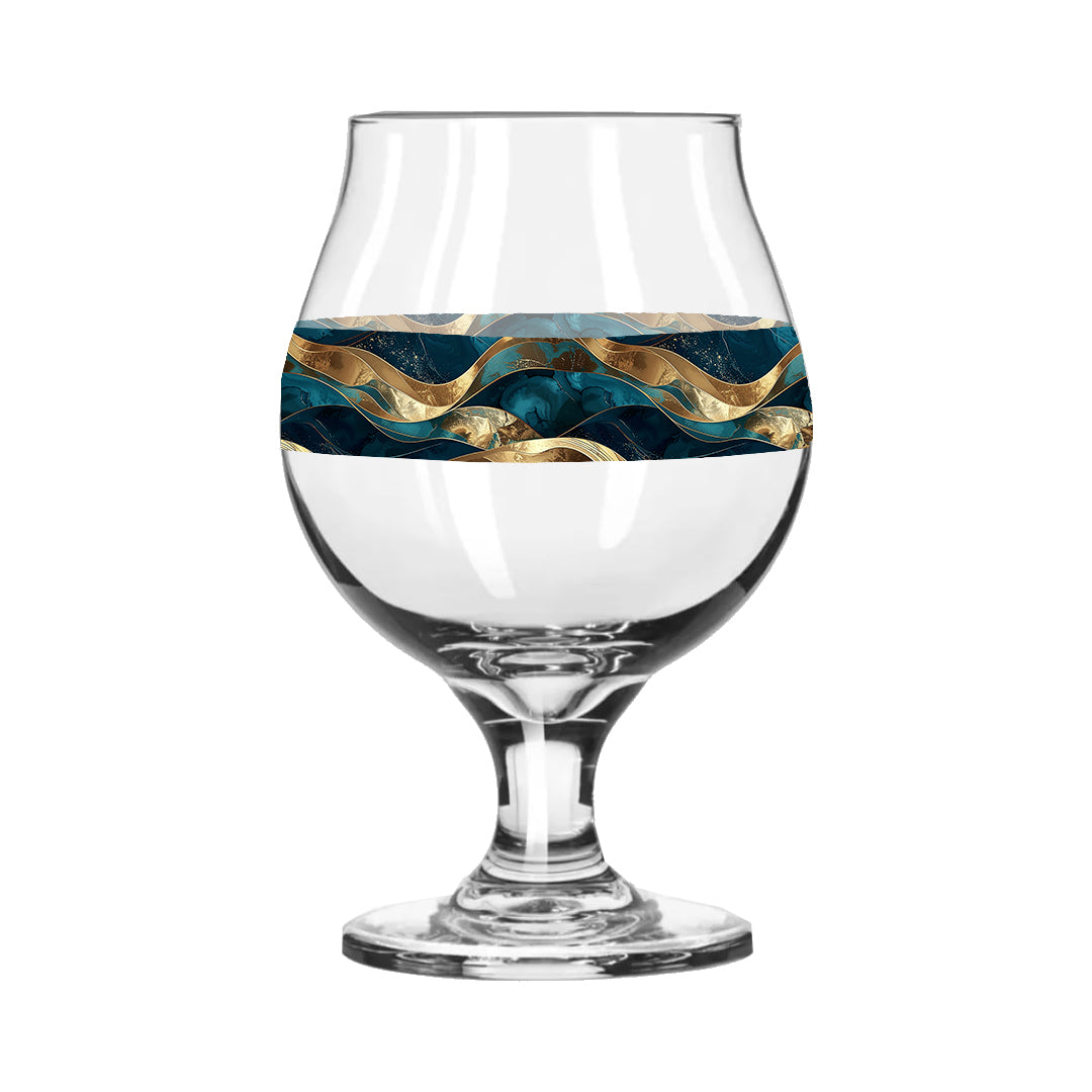 Opulent Teal Belgian Beer Glass | Signature Design