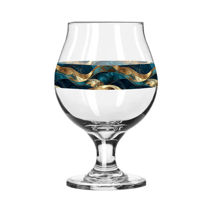 Opulent Teal Belgian Beer Glass | Signature Design