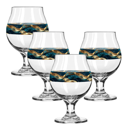 Opulent Teal Belgian Beer Glass | Signature Design