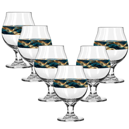 Opulent Teal Belgian Beer Glass | Signature Design