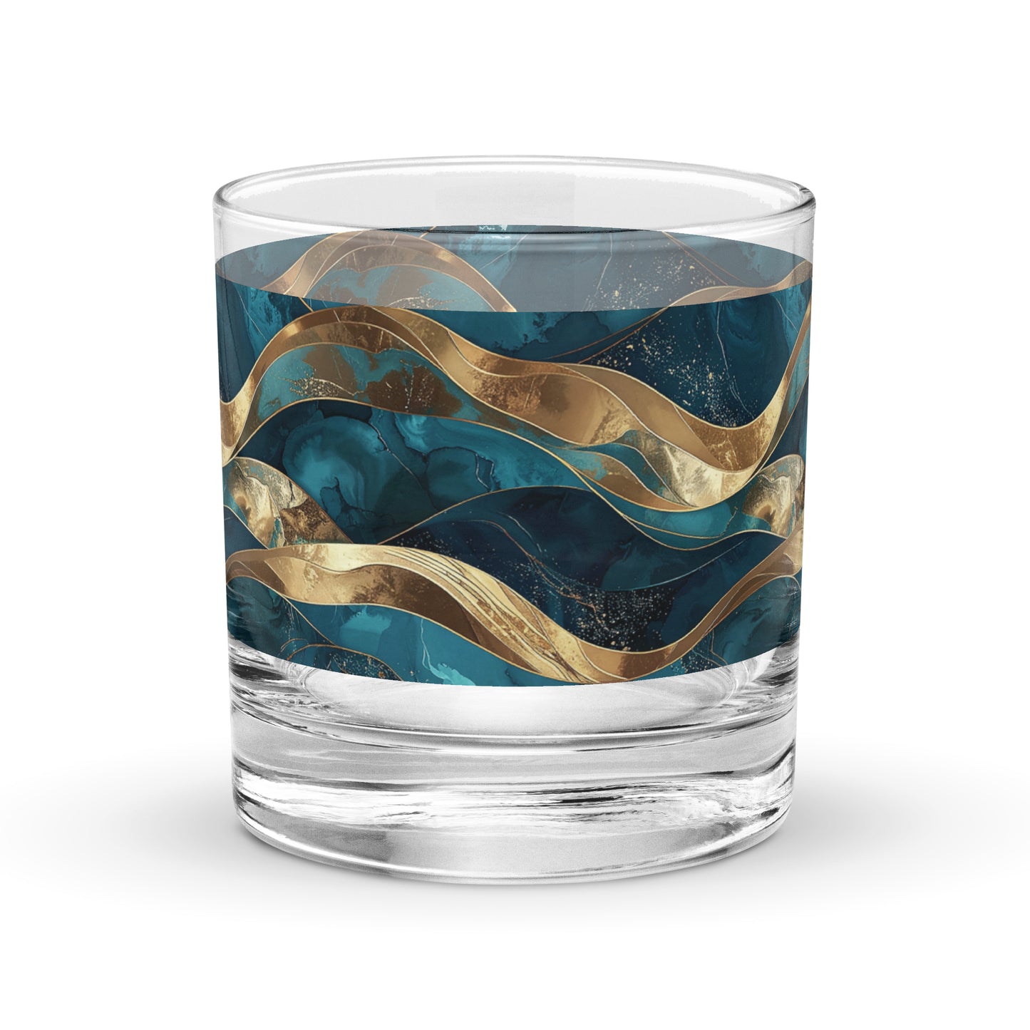Opulent Teal Rocks Glass | Signature Design
