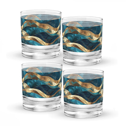 Opulent Teal Rocks Glass | Signature Design