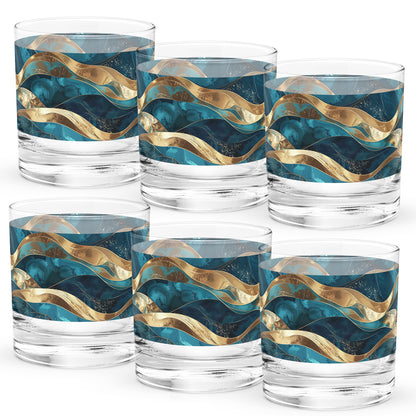 Opulent Teal Rocks Glass | Signature Design