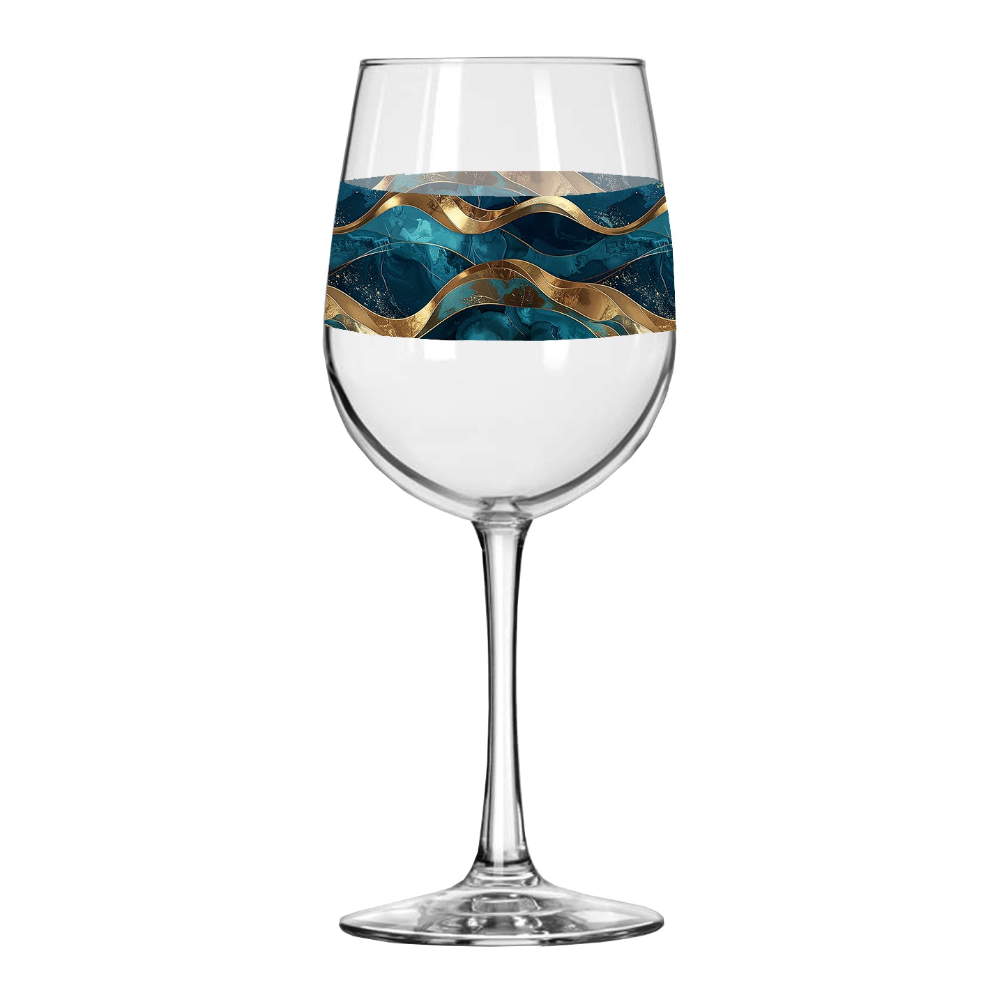 Opulent Teal Tall Wine Glass | Signature Design