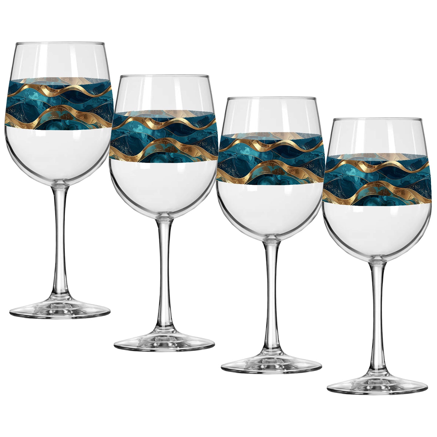 Opulent Teal Tall Wine Glass | Signature Design