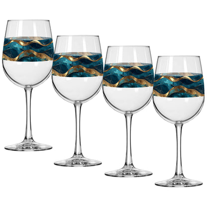 Opulent Teal Tall Wine Glass | Signature Design