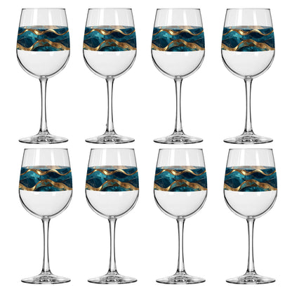 Opulent Teal Tall Wine Glass | Signature Design